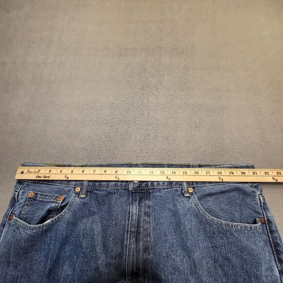 Levi's 550 Jeans Mens 42x31 Blue Relaxed Fit Straight Leg Denim Distressed - Picture 8 of 10